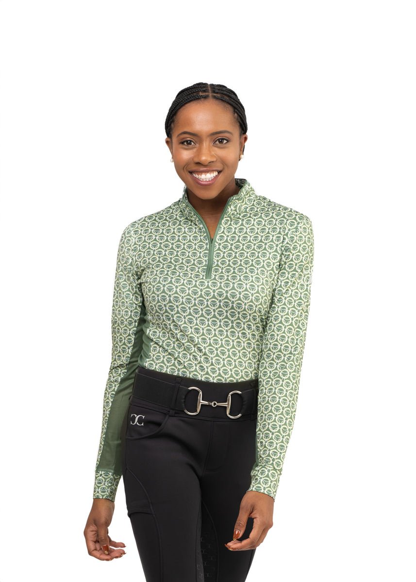 Cool and Comfortable Technical Riding Shirt in Green - CorrectConnect - Equiluxe Tack