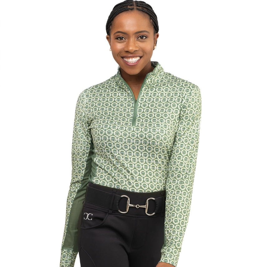 Cool and Comfortable Technical Riding Shirt in Green - CorrectConnect - Equiluxe Tack