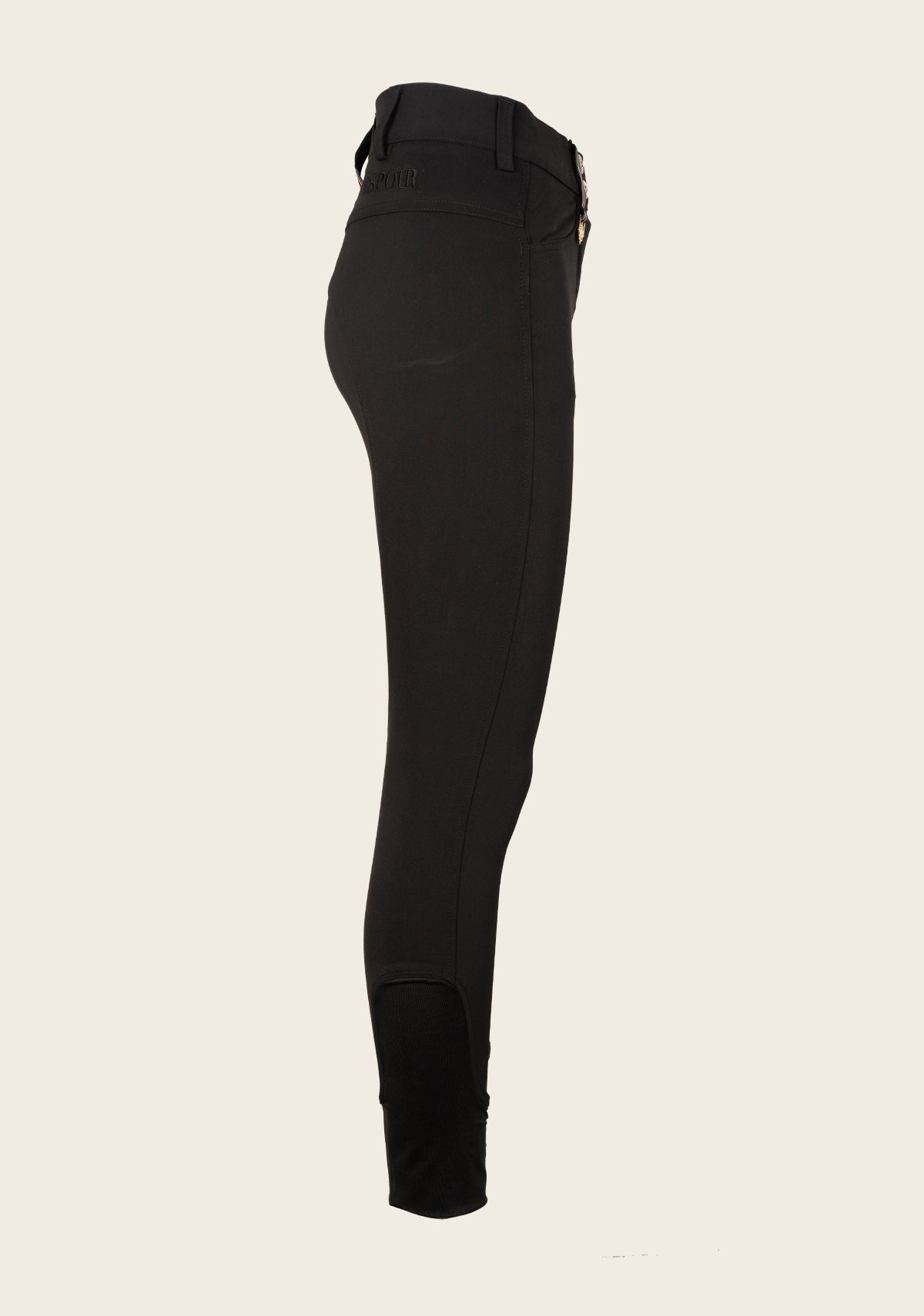 Coquet High Waist Coolmax Black Knee Patch Breeches - Espoir Equestrian - Equiluxe Tack