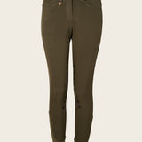 Coquet High Waist Coolmax Olive Knee Patch Breeches - Espoir Equestrian - Equiluxe Tack