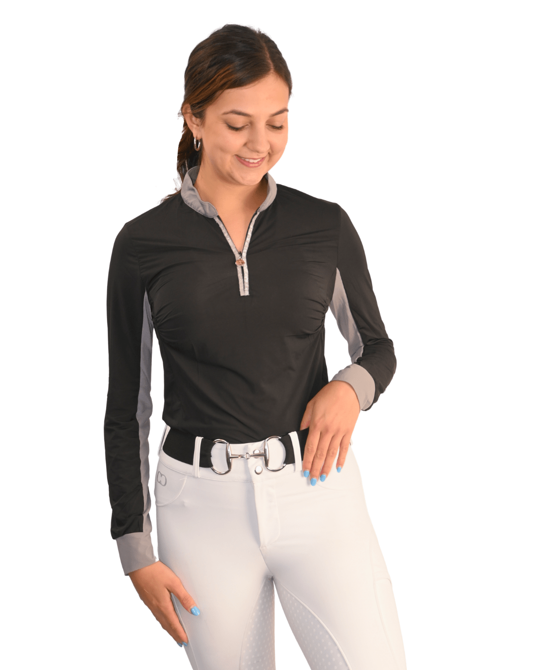 CorrectConnect Cool and Comfortable Black Sun Shirt with Glitter Bars - CorrectConnect - Equiluxe Tack
