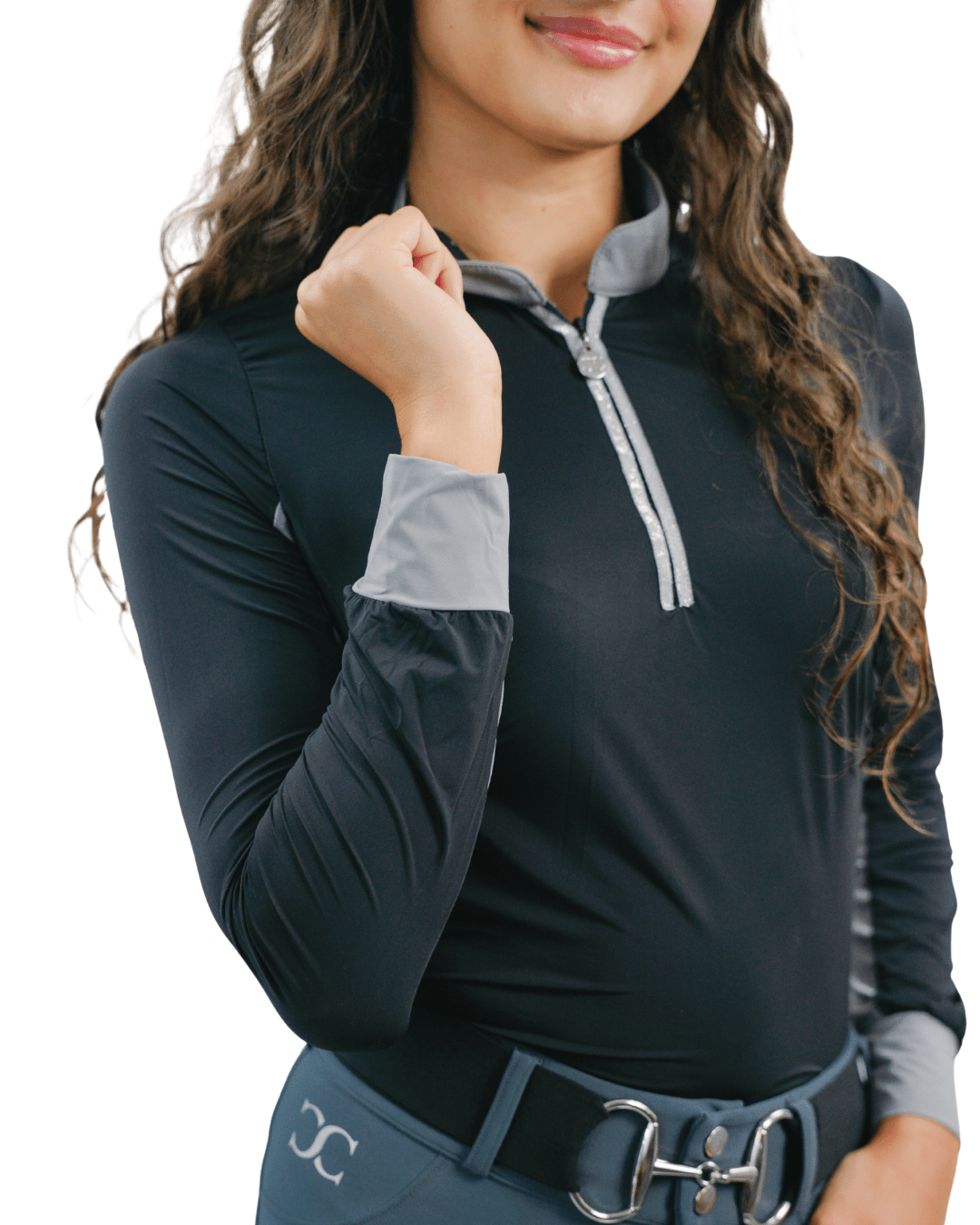 CorrectConnect Cool and Comfortable Black Sun Shirt with Glitter Bars - CorrectConnect - Equiluxe Tack