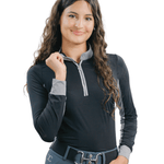 CorrectConnect Cool and Comfortable Black Sun Shirt with Glitter Bars - CorrectConnect - Equiluxe Tack
