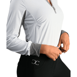 CorrectConnect Cool and Comfortable White Sun Shirt with Glitter Bars - CorrectConnect - Equiluxe Tack