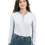 CorrectConnect Cool and Comfortable White Sun Shirt with Glitter Bars - CorrectConnect - Equiluxe Tack