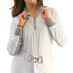 CorrectConnect Cool and Comfortable White Sun Shirt with Glitter Bars - CorrectConnect - Equiluxe Tack