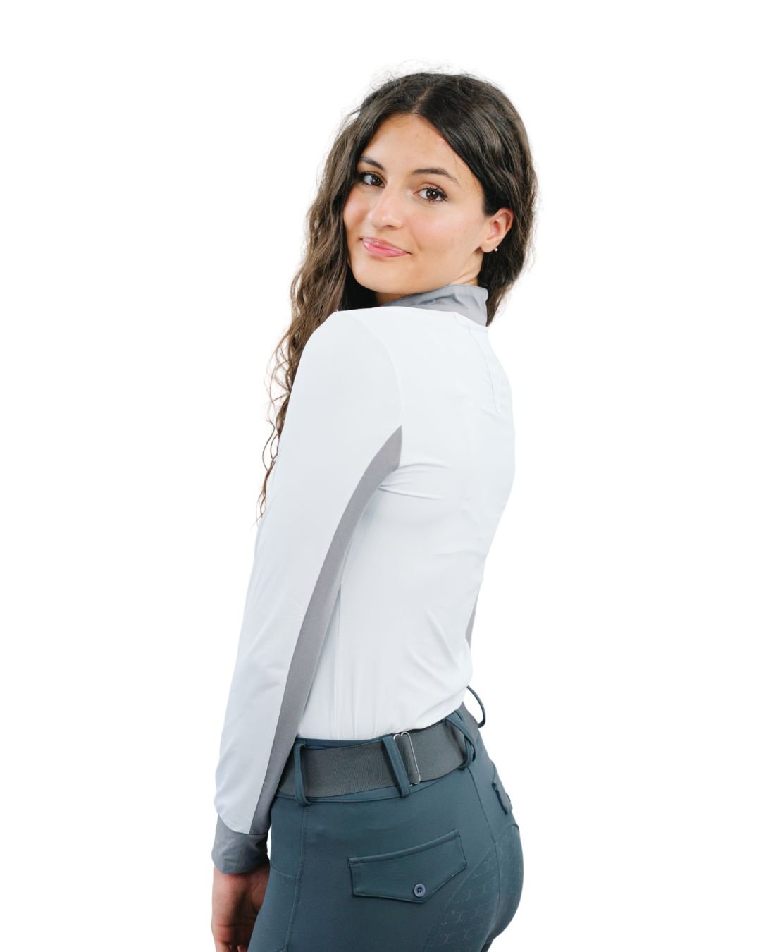 CorrectConnect Cool and Comfortable White Sun Shirt with Glitter Bars - CorrectConnect - Equiluxe Tack