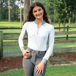CorrectConnect Cool and Comfortable White Sun Shirt with Glitter Bars - CorrectConnect - Equiluxe Tack