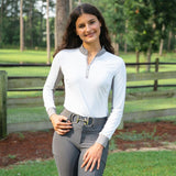 CorrectConnect Cool and Comfortable White Sun Shirt with Glitter Bars - CorrectConnect - Equiluxe Tack
