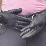 CorrectConnect Tackified Copper Tech™️ Leather Premium Riding Glove in Black - CorrectConnect - Equiluxe Tack