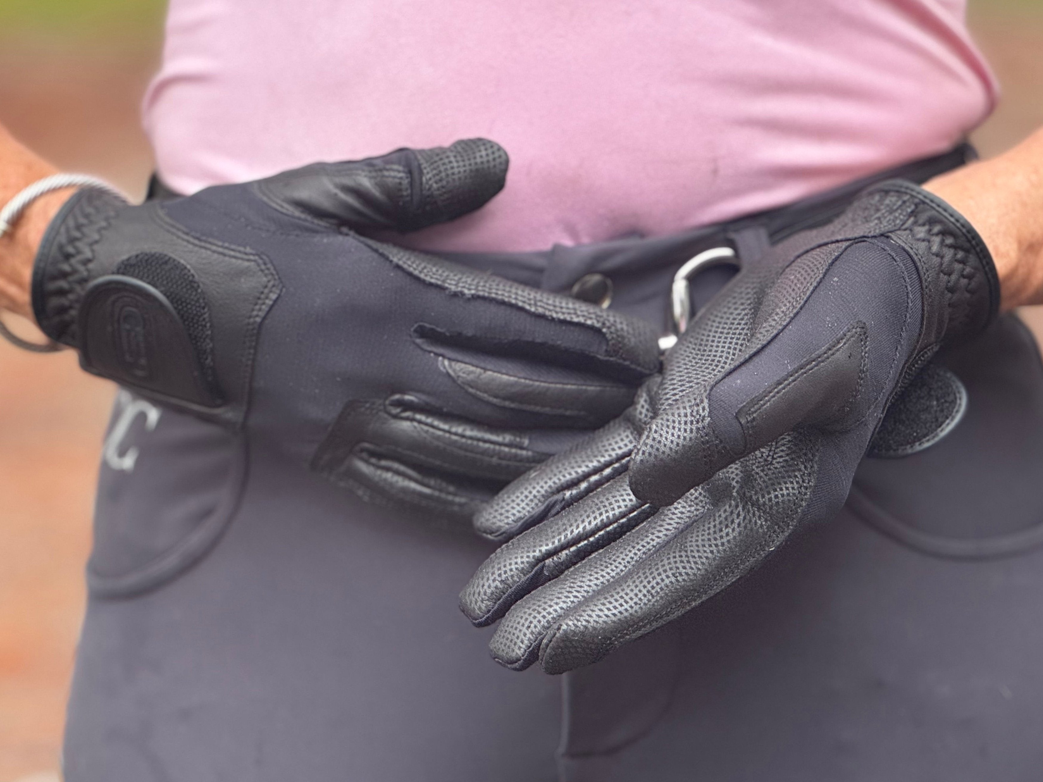 CorrectConnect Tackified Copper Tech™️ Leather Premium Riding Glove in Black - CorrectConnect - Equiluxe Tack