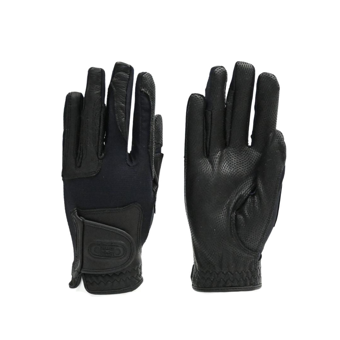 CorrectConnect Tackified Copper Tech™️ Leather Premium Riding Glove in Black - CorrectConnect - Equiluxe Tack