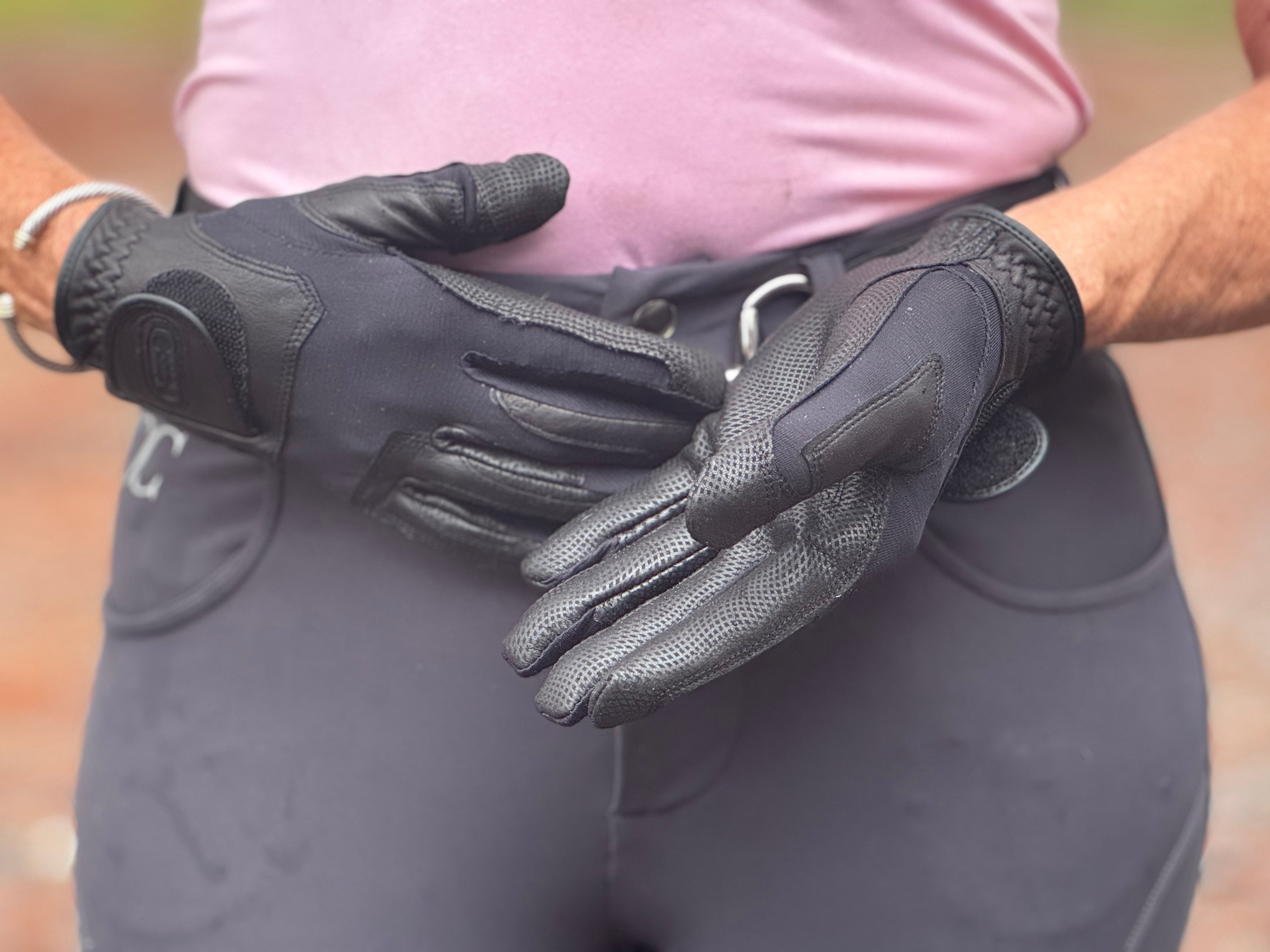 CorrectConnect Tackified Copper Tech™️ Leather Premium Riding Glove in Black - CorrectConnect - Equiluxe Tack