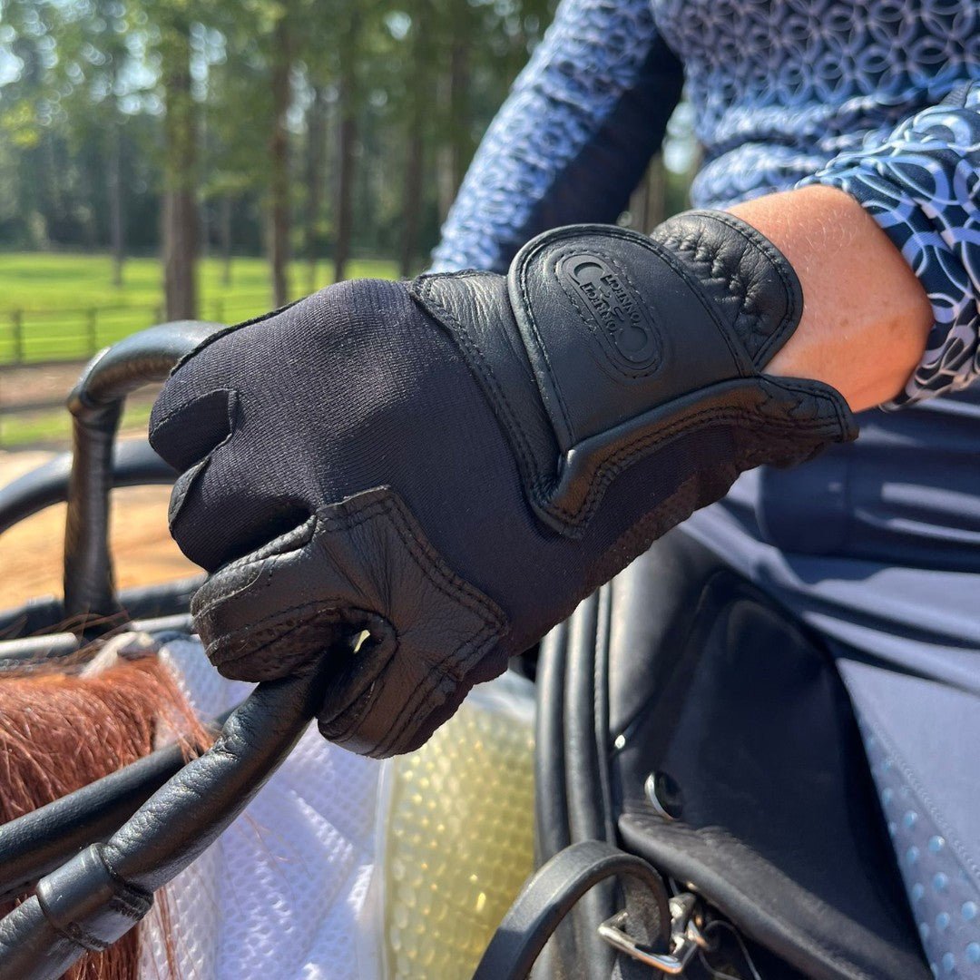 CorrectConnect Tackified Copper Tech™️ Leather Premium Riding Glove in Black - CorrectConnect - Equiluxe Tack