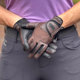 CorrectConnect Tackified Copper Tech™️ Leather Premium Riding Glove in Brown - CorrectConnect - Equiluxe Tack