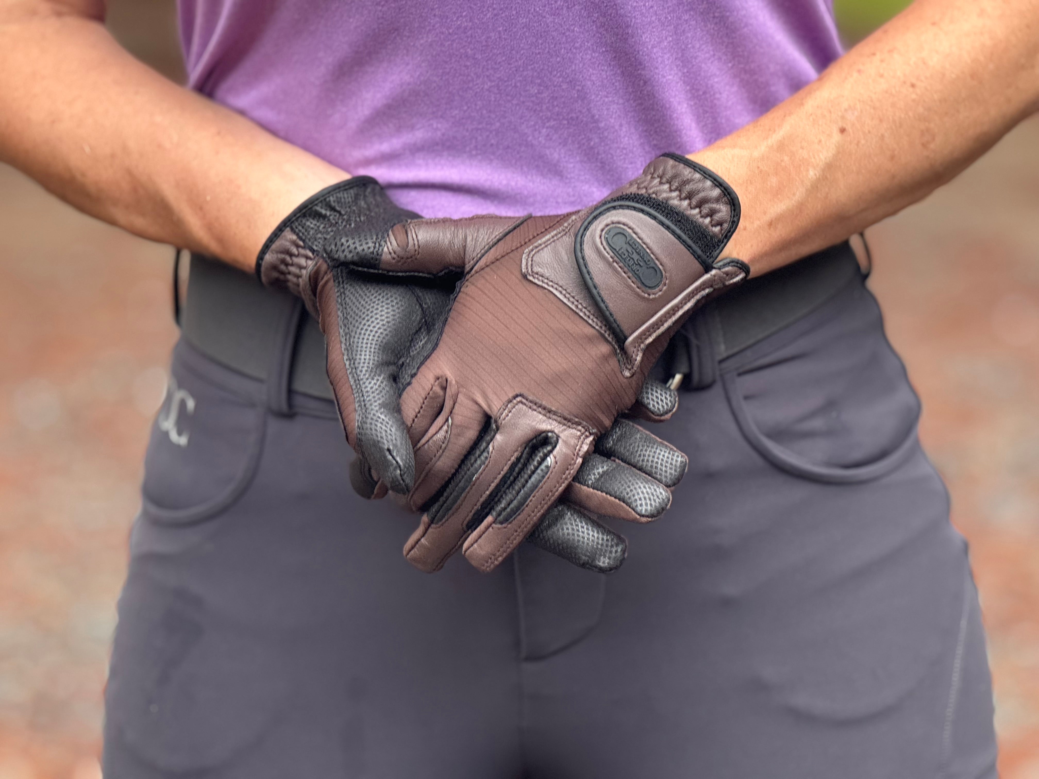 CorrectConnect Tackified Copper Tech™️ Leather Premium Riding Glove in Brown - CorrectConnect - Equiluxe Tack
