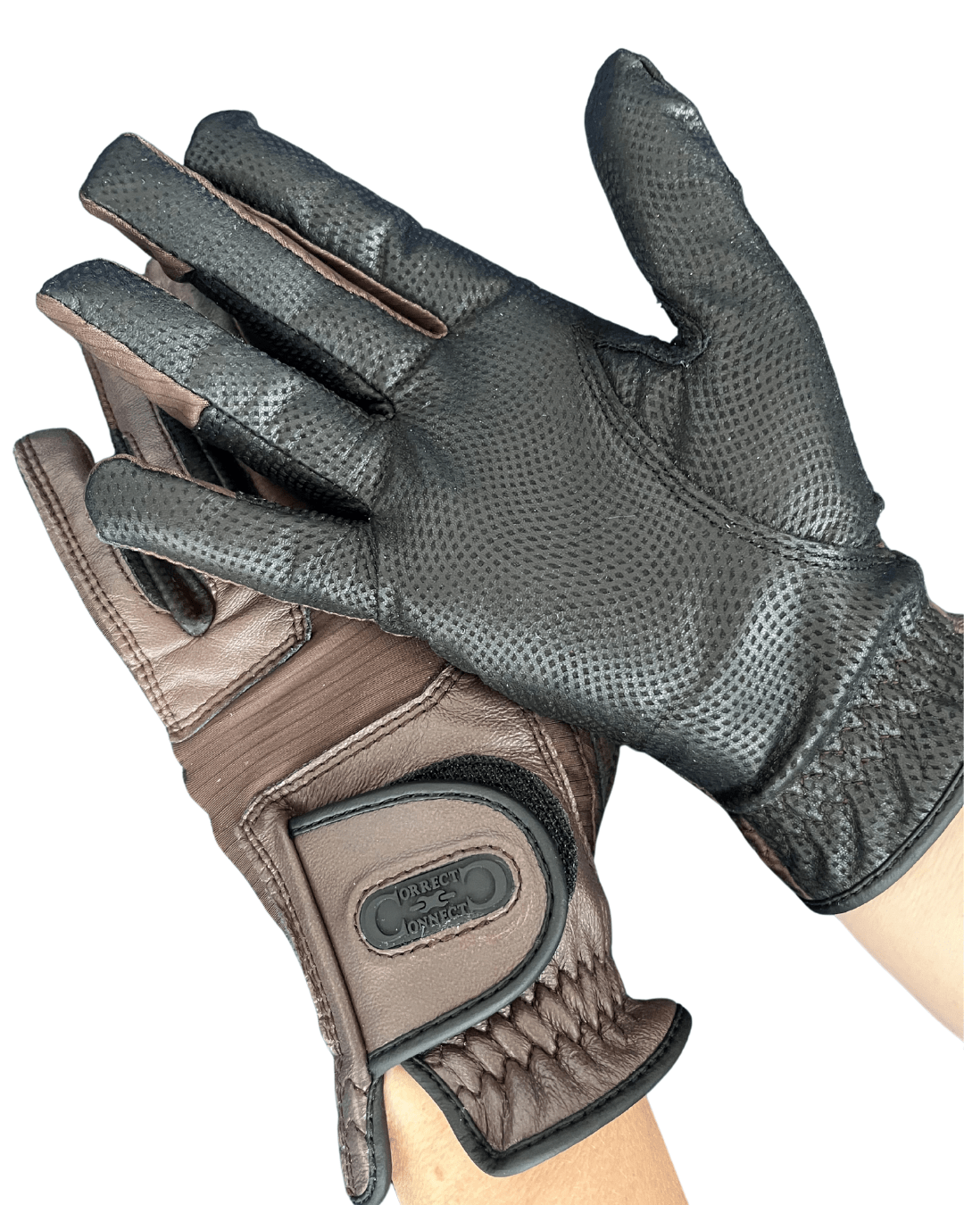 CorrectConnect Tackified Copper Tech™️ Leather Premium Riding Glove in Brown - CorrectConnect - Equiluxe Tack