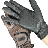 CorrectConnect Tackified Copper Tech™️ Leather Premium Riding Glove in Brown - CorrectConnect - Equiluxe Tack