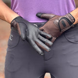 CorrectConnect Tackified Copper Tech™️ Leather Premium Riding Glove in Brown - CorrectConnect - Equiluxe Tack
