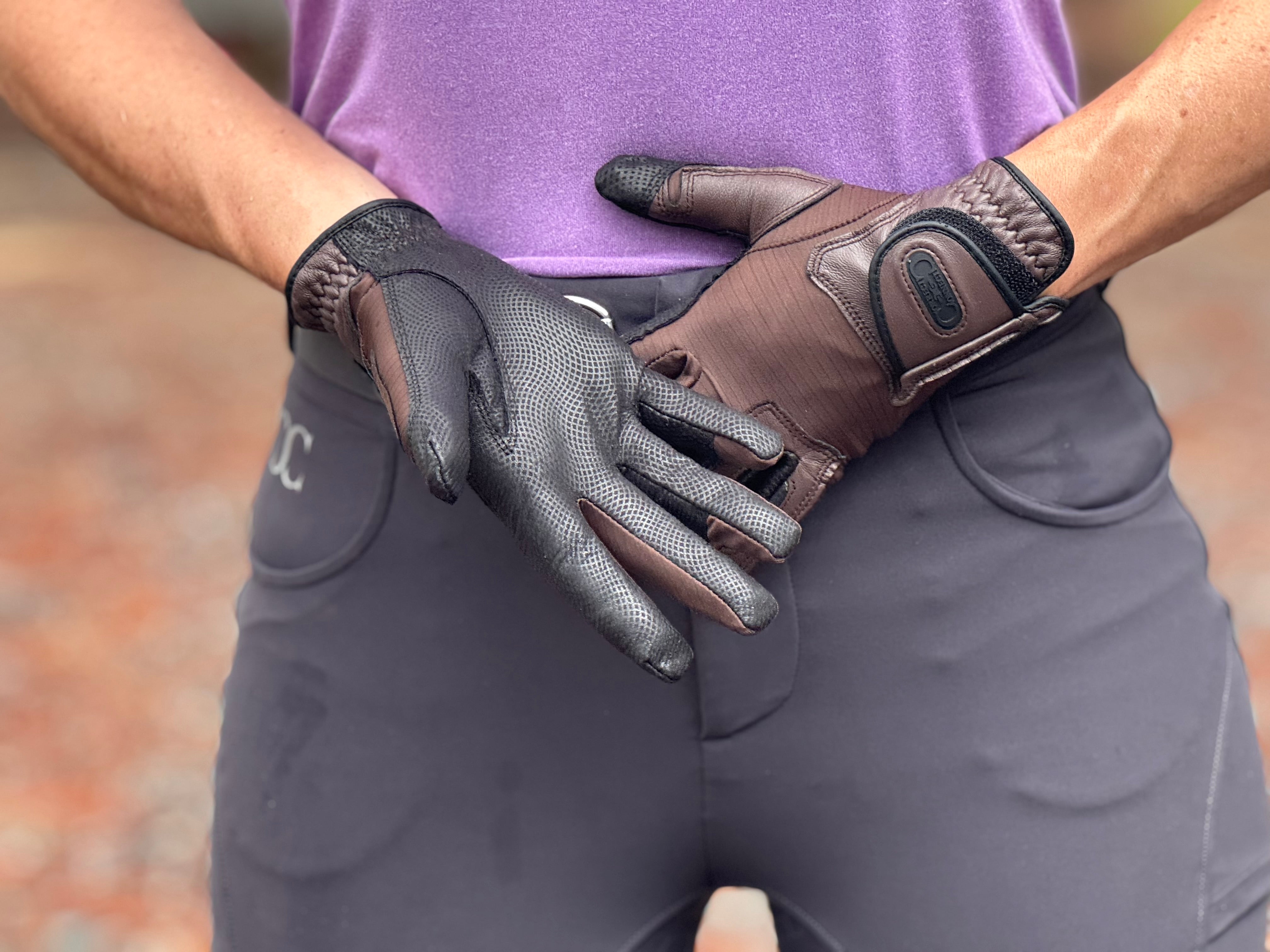 CorrectConnect Tackified Copper Tech™️ Leather Premium Riding Glove in Brown - CorrectConnect - Equiluxe Tack