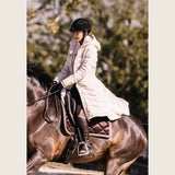 Cream Duck Down Riding Coat with Velvet Collar - Dressage Queen Dream - Equiluxe Tack