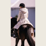 Cream Duck Down Riding Coat with Velvet Collar - Dressage Queen Dream - Equiluxe Tack