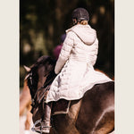 Cream Duck Down Riding Coat with Velvet Collar - Dressage Queen Dream - Equiluxe Tack