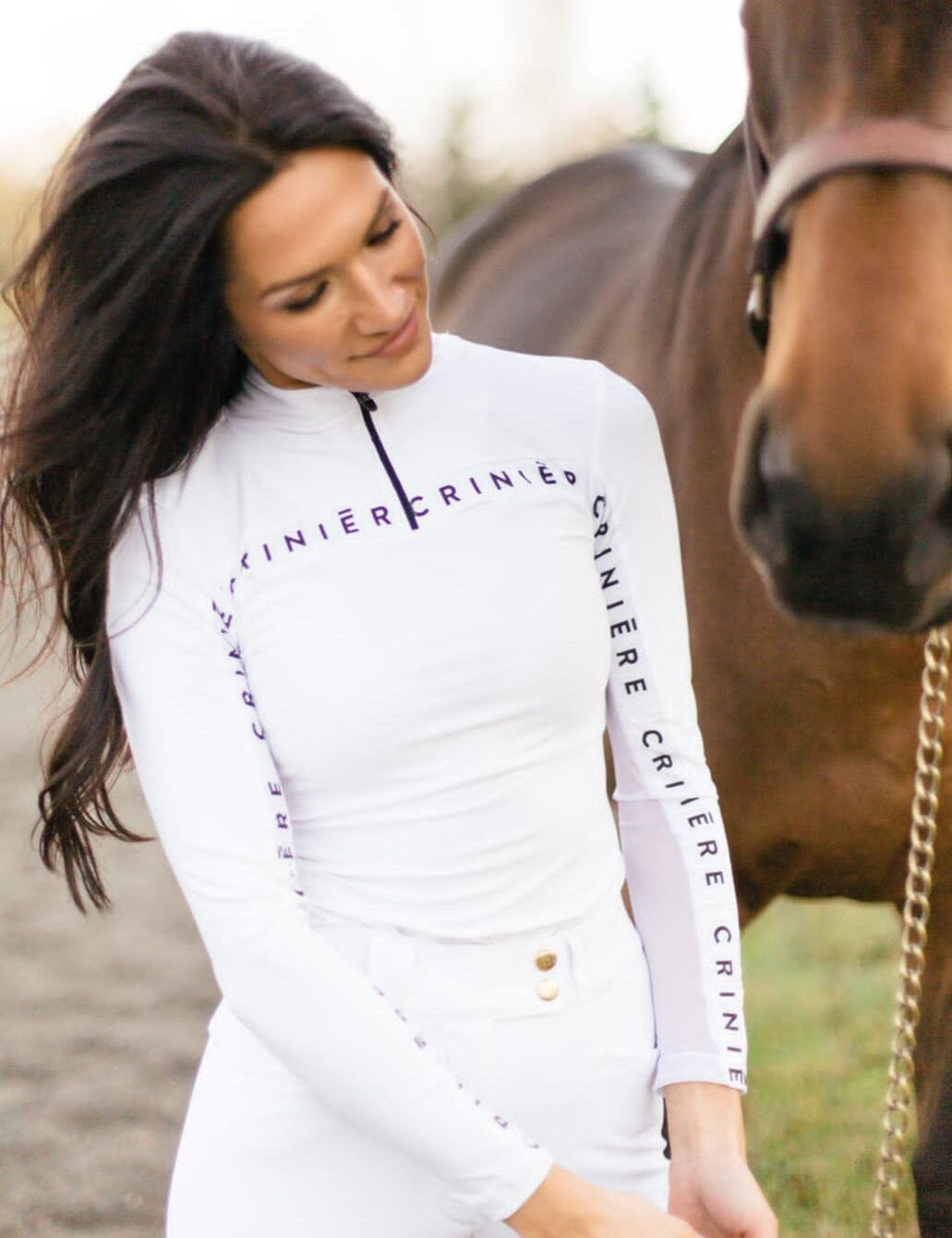 Crinière All White Estella Riding Shirt - CriniereLife - Equiluxe Tack