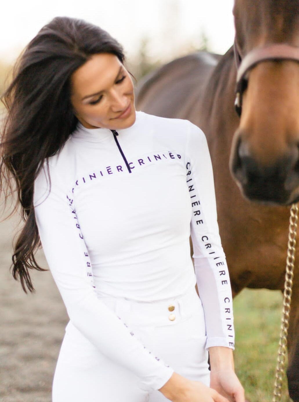 Crinière All White Estella Riding Shirt - CriniereLife - Equiluxe Tack