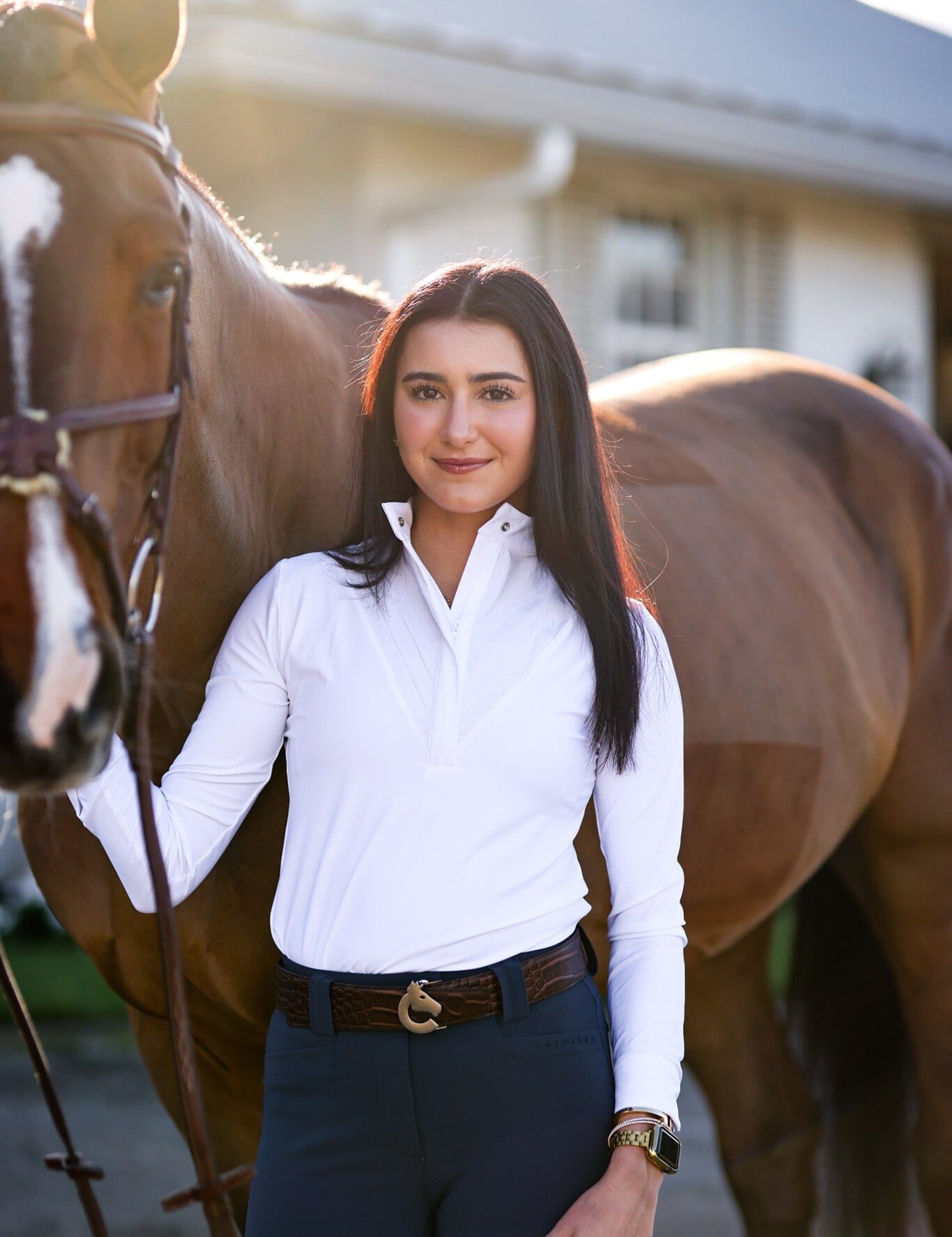 CRINIĒRE Amelie Show Shirt | White - C R I N I Ē R E - Equiluxe Tack
