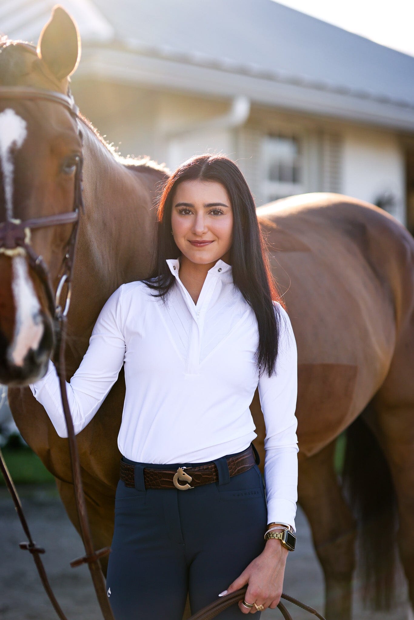 CRINIĒRE Amelie Show Shirt | White - C R I N I Ē R E - Equiluxe Tack