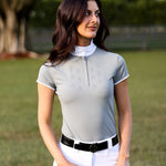CRINIĒRE Bella Short Sleeve Show Shirt | Dove Gray - C R I N I Ē R E - Equiluxe Tack