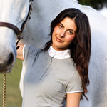 CRINIĒRE Bella Short Sleeve Show Shirt | Dove Gray - C R I N I Ē R E - Equiluxe Tack