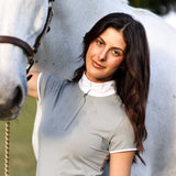 CRINIĒRE Bella Short Sleeve Show Shirt | Dove Gray - C R I N I Ē R E - Equiluxe Tack