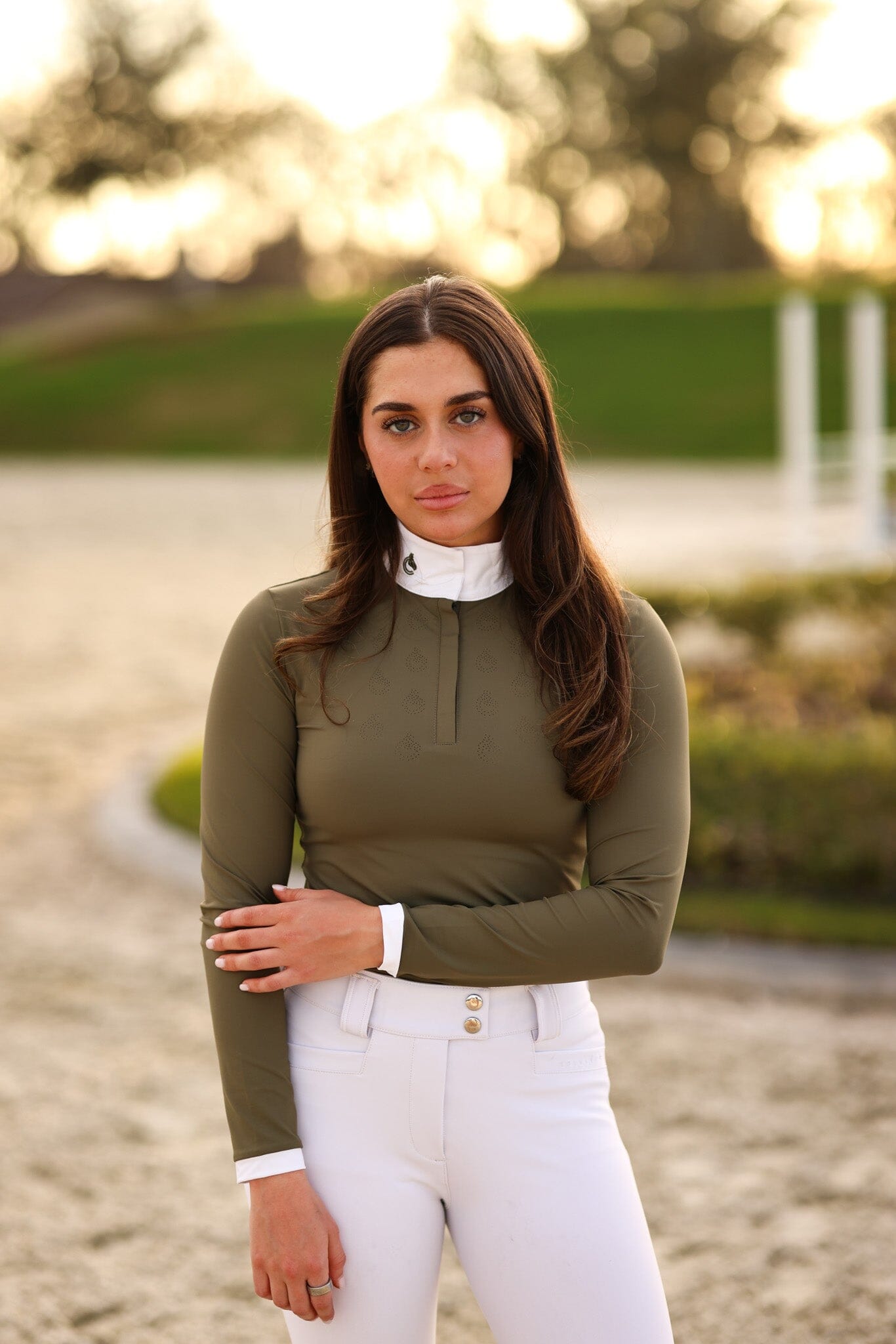 CRINIĒRE Bella Show Shirt | Forest Green - C R I N I Ē R E - Equiluxe Tack