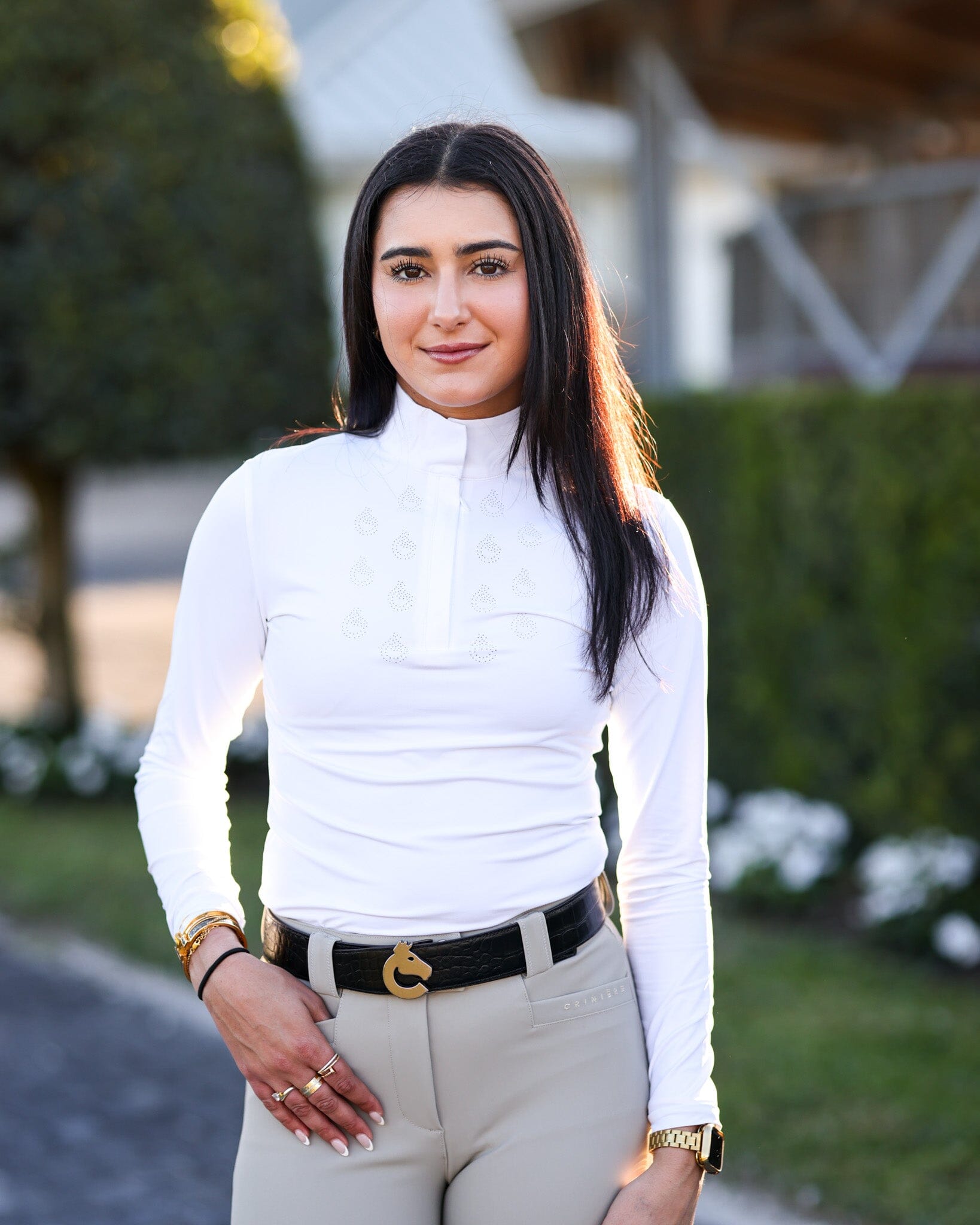 CRINIĒRE Bella Show Shirt | White - C R I N I Ē R E - Equiluxe Tack