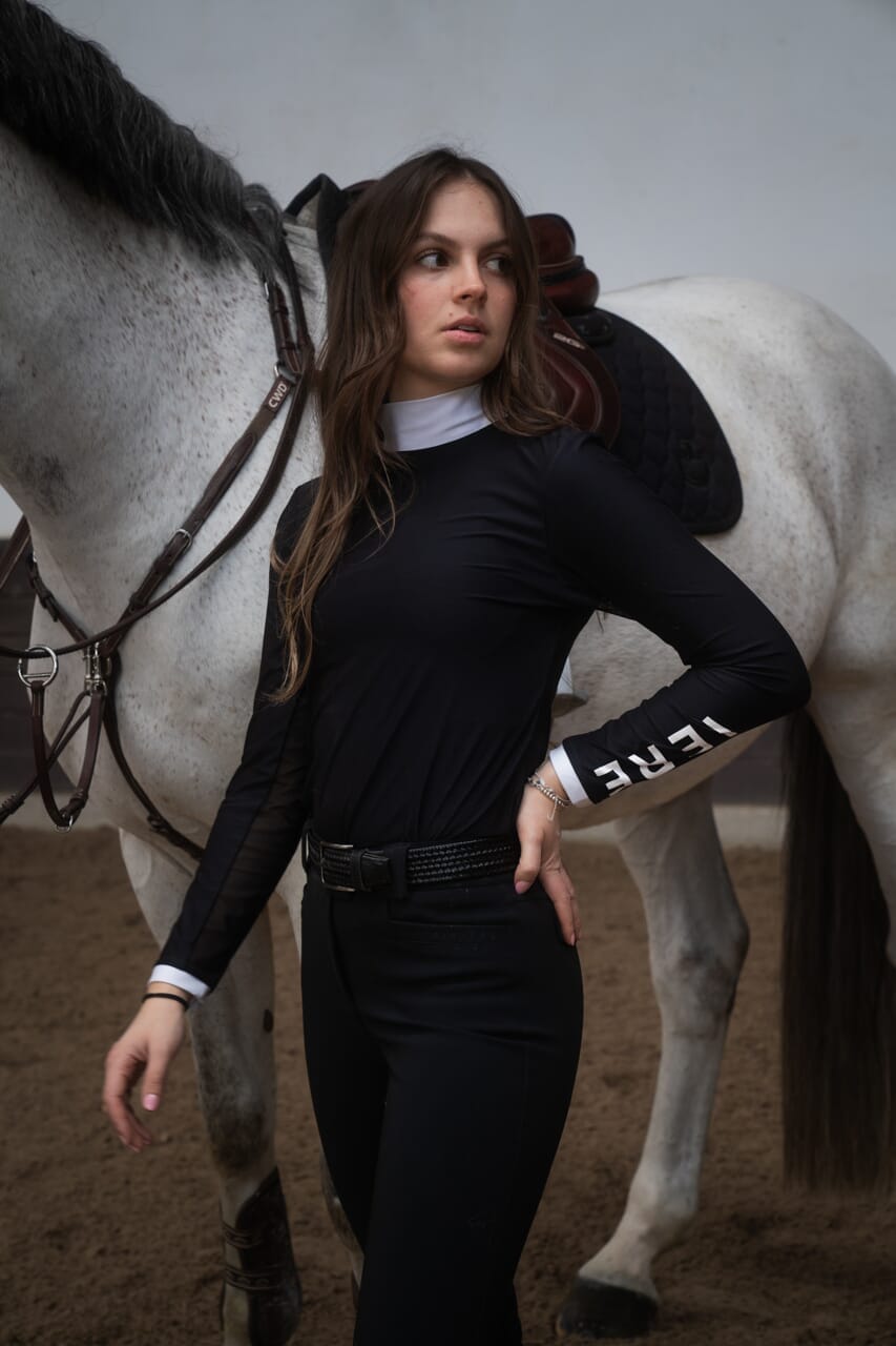 Criniere Black Long Sleeve Bianca Show Shirt - CriniereLife - Equiluxe Tack