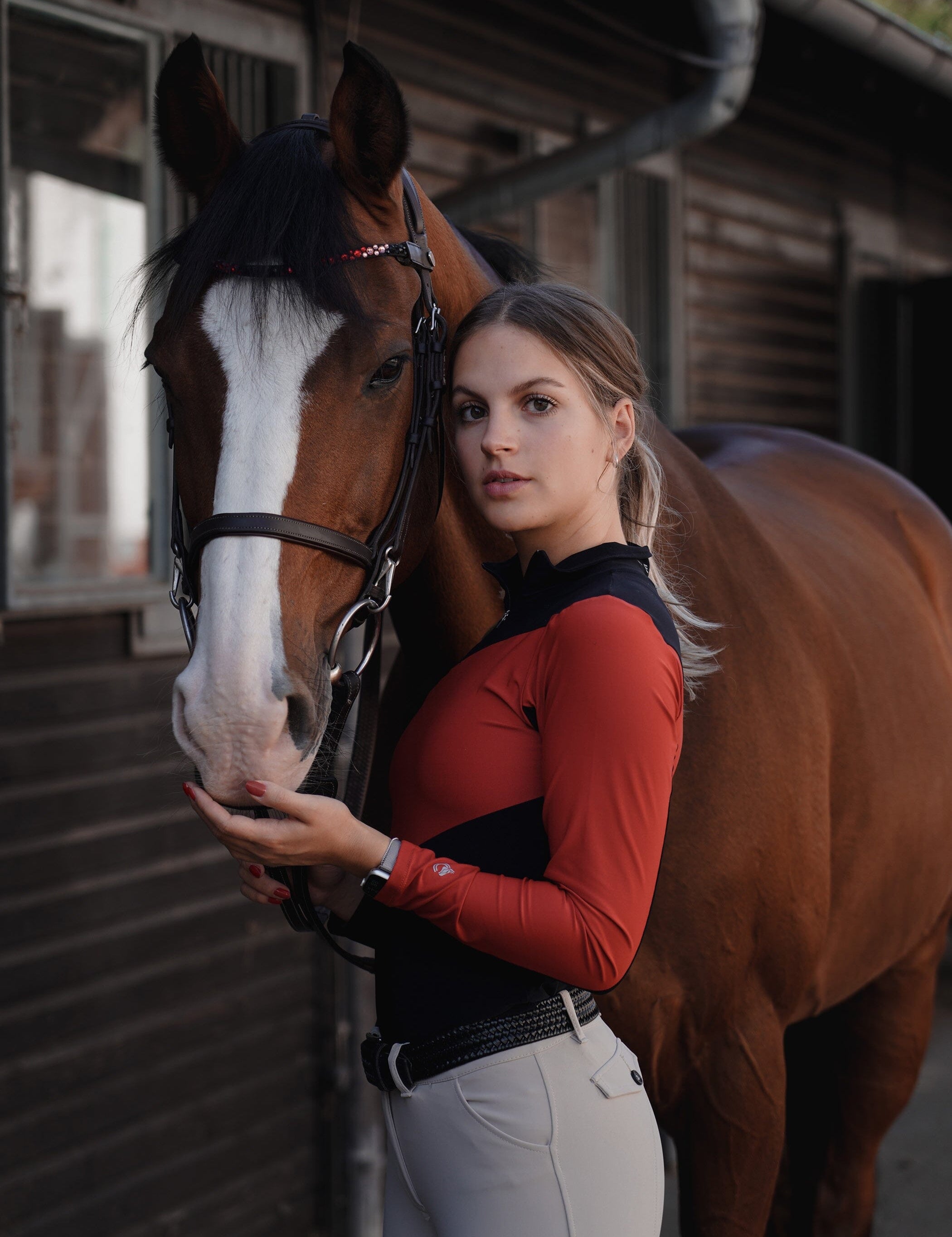 Crinière Black & Red Sophie Riding Shirt - CriniereLife - Equiluxe Tack