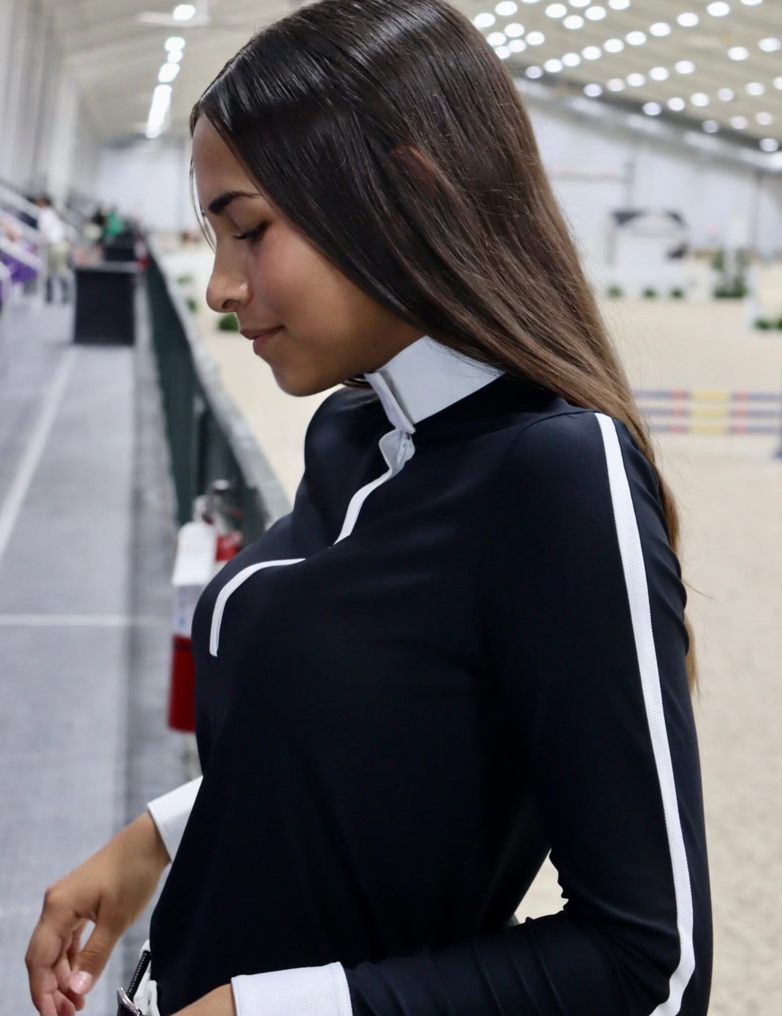 Crinière Black & White Capri LS Show Shirt - CriniereLife - Equiluxe Tack