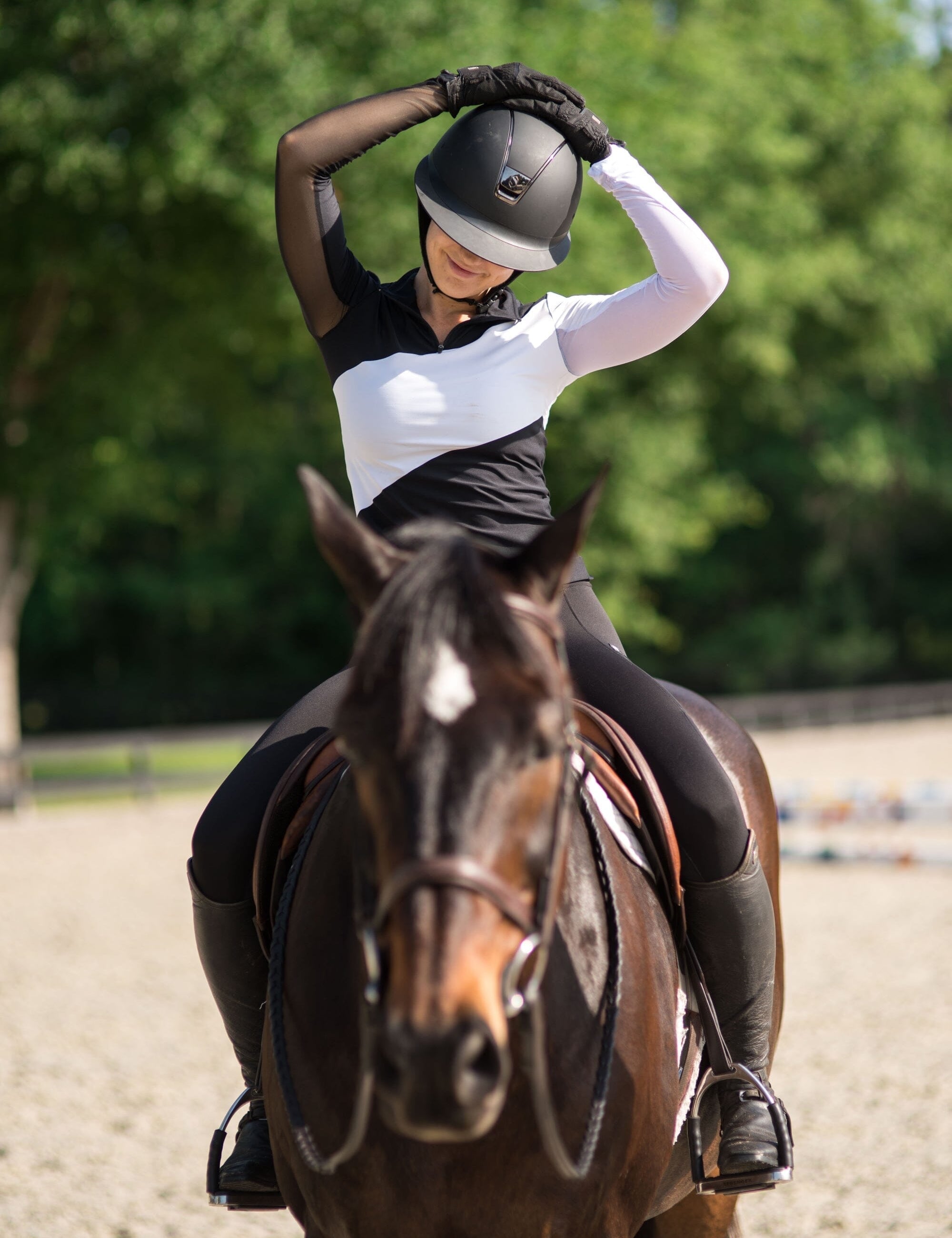 Crinière Black & White Sophie Riding Shirt - CriniereLife - Equiluxe Tack