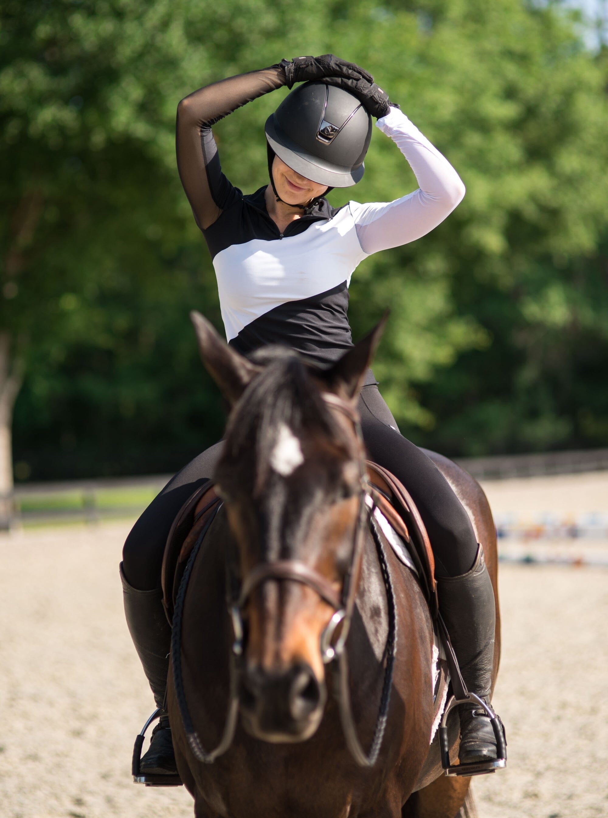 Crinière Black & White Sophie Riding Shirt - CriniereLife - Equiluxe Tack