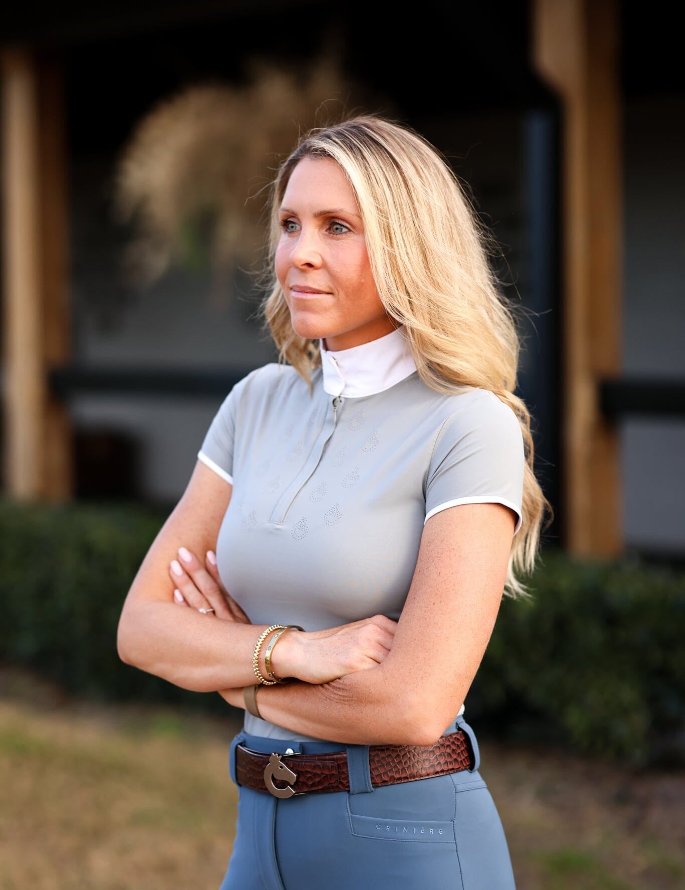 CRINIĒRE Diana High Compression Full Seat Breeches | Slate Blue - C R I N I Ē R E - Equiluxe Tack
