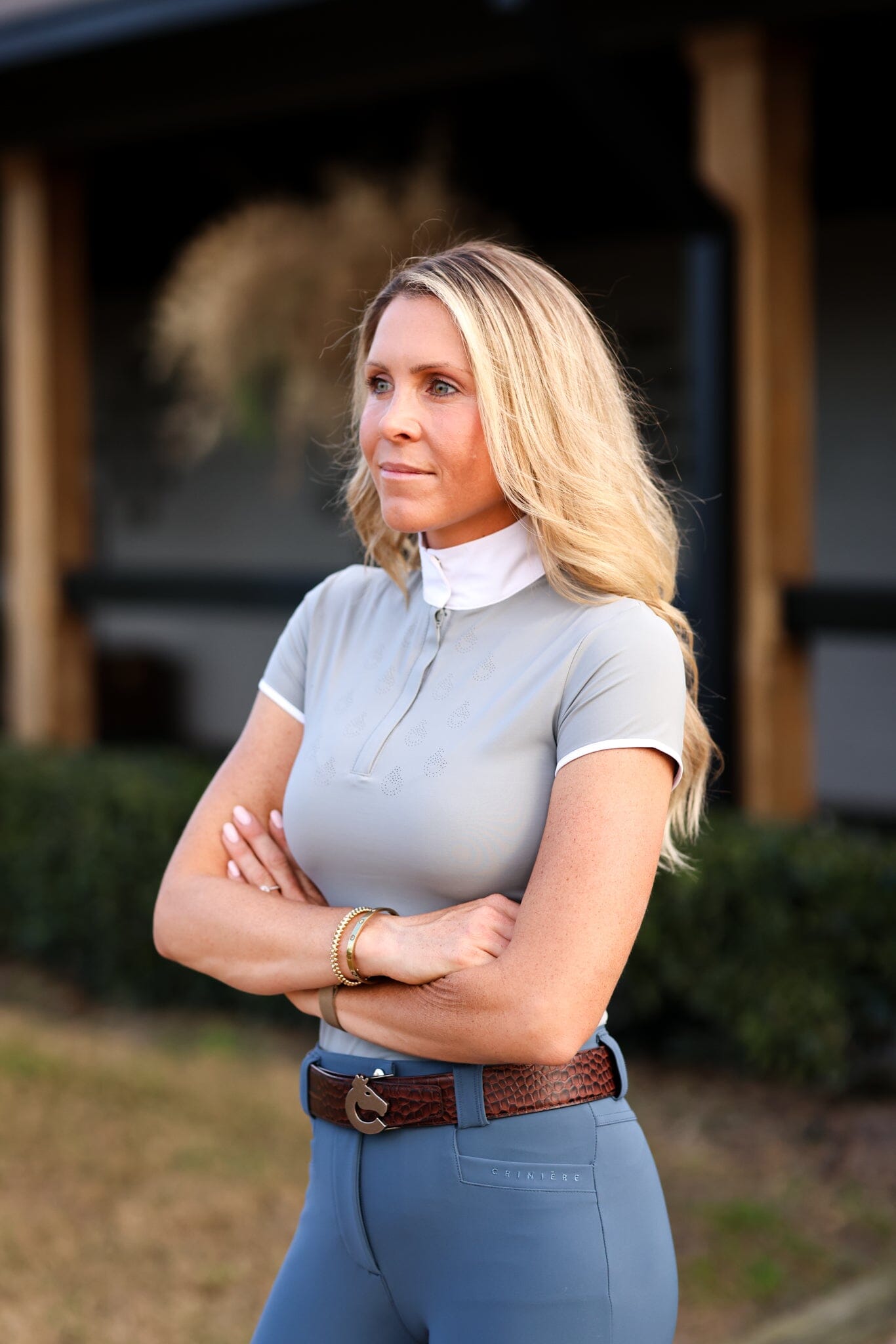 CRINIĒRE Diana High Compression Full Seat Breeches | Slate Blue - C R I N I Ē R E - Equiluxe Tack