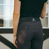 CRINIĒRE Elastic Braided Leather Belt | Black - C R I N I Ē R E - Equiluxe Tack
