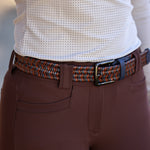 CRINIĒRE Elastic Braided Leather Belt | Navy & Brown - C R I N I Ē R E - Equiluxe Tack