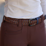 CRINIĒRE Elastic Braided Leather Belt | Navy & Brown - C R I N I Ē R E - Equiluxe Tack