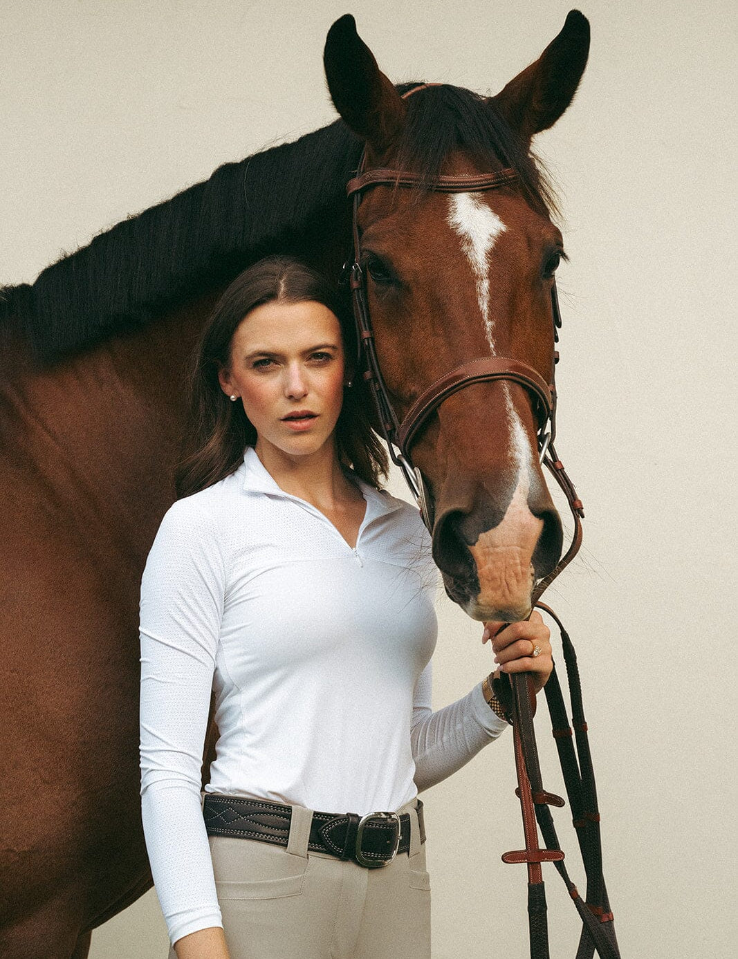 CRINIERE Holly Show Shirt LS | White - Equiluxe Tack