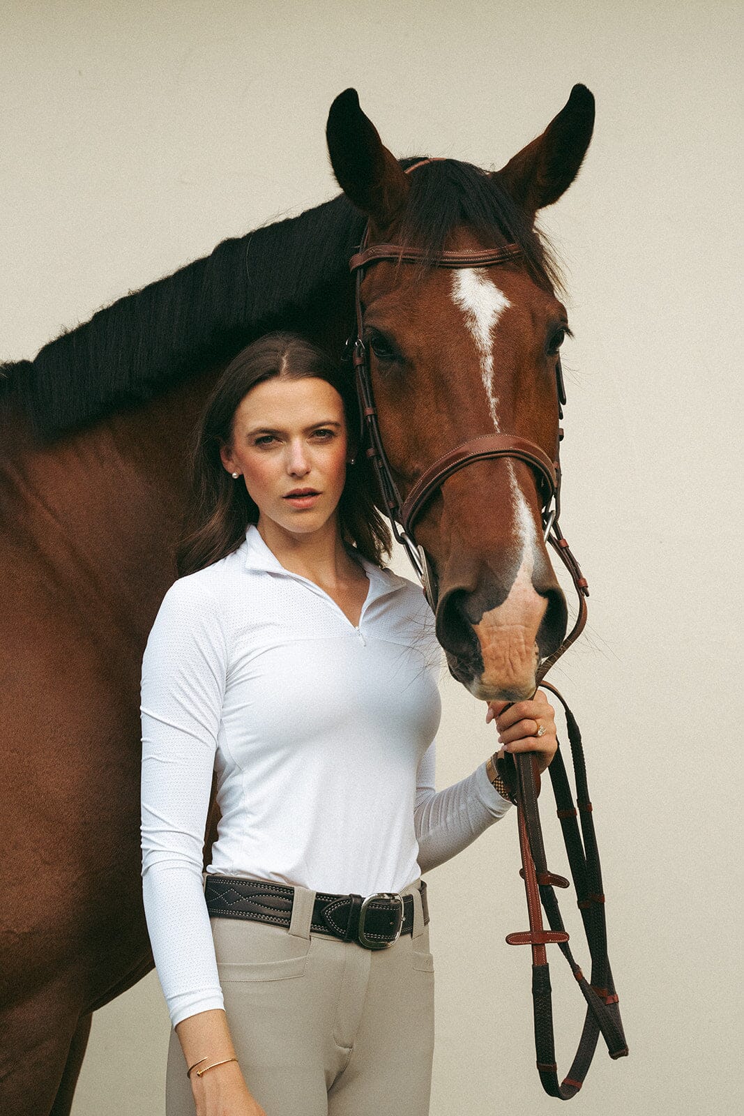 CRINIERE Holly Show Shirt LS | White - Equiluxe Tack