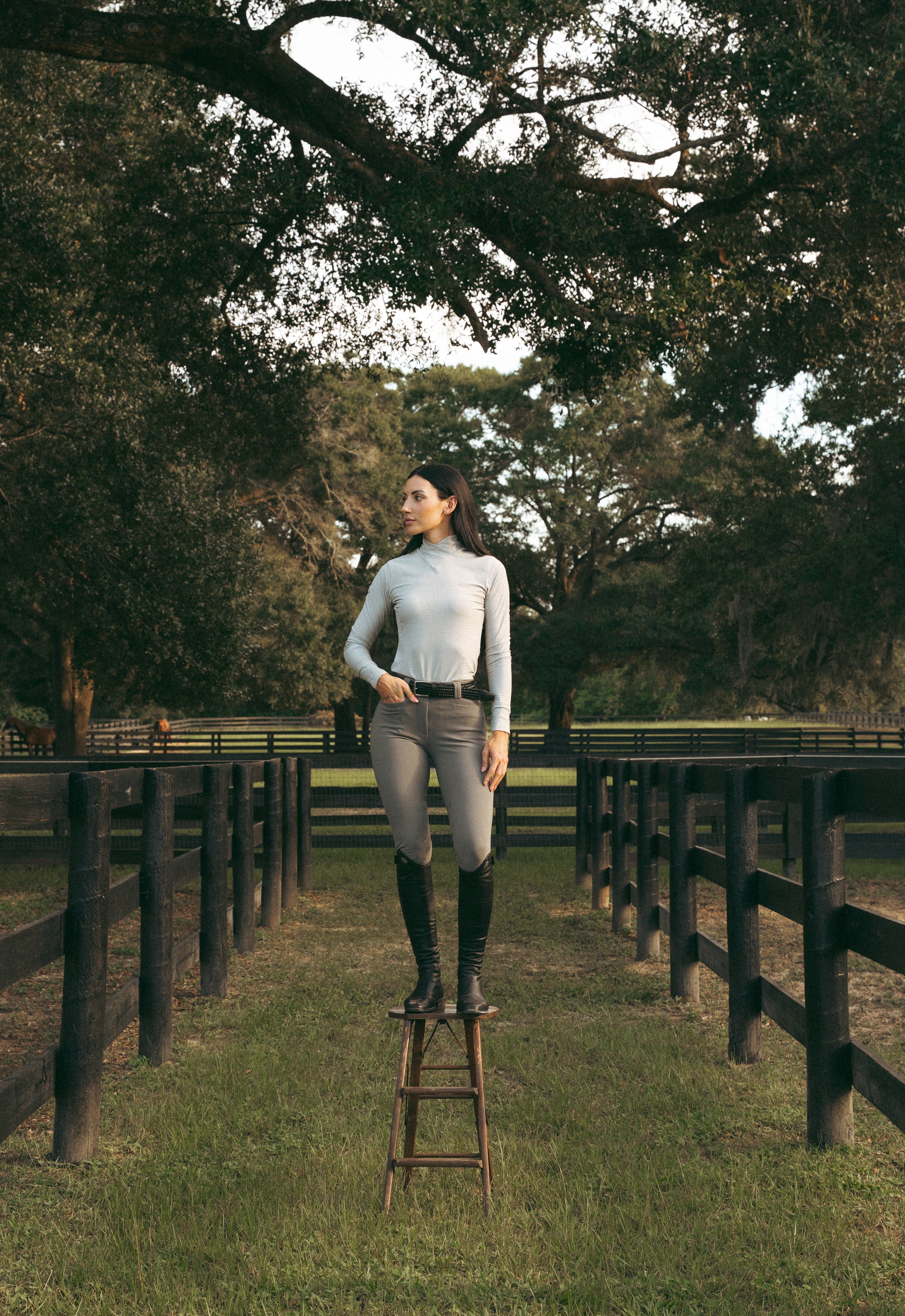 CRINIĒRE Juliette High Compression Breeches | Perfect Gray - C R I N I Ē R E - Equiluxe Tack