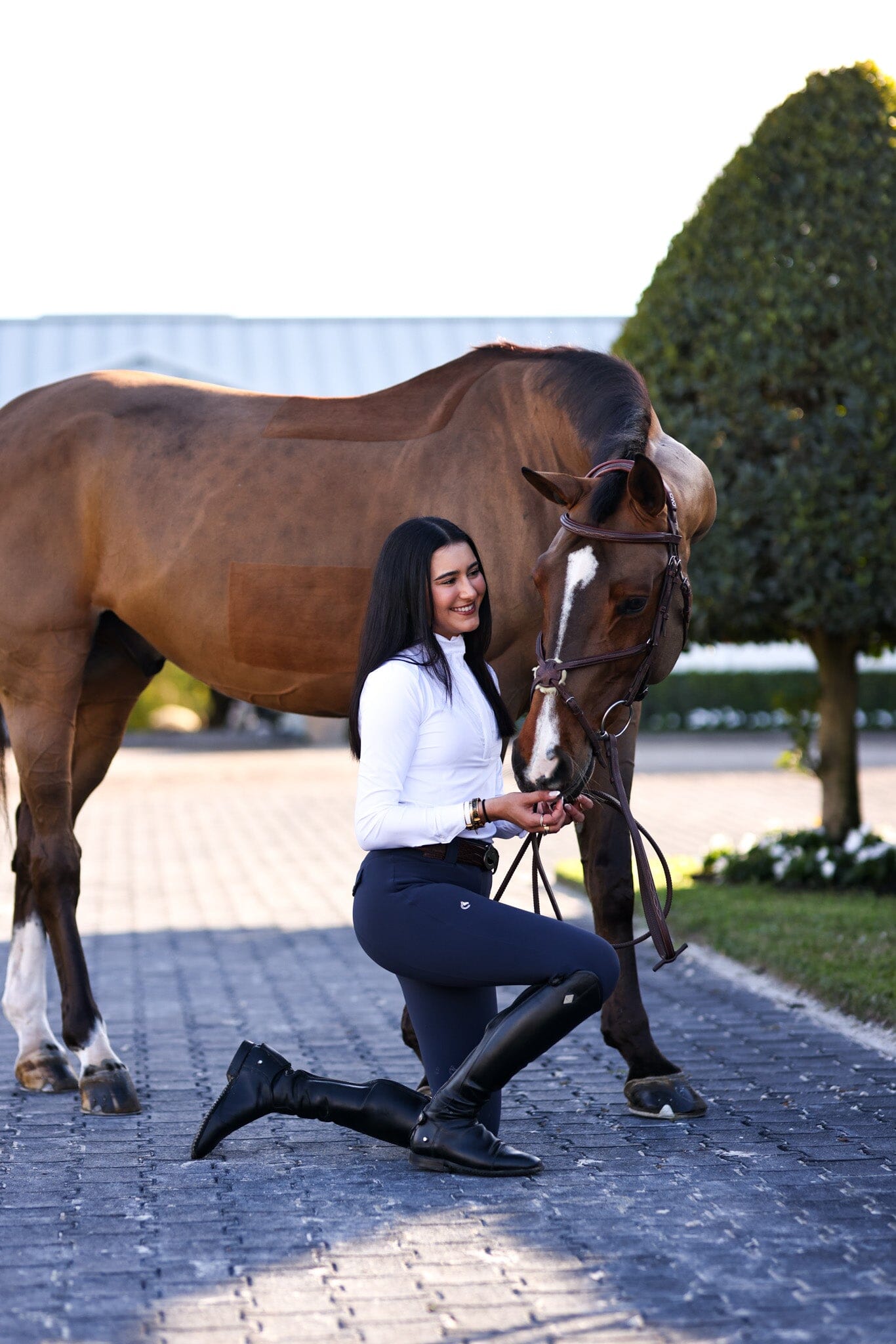 CRINIĒRE Juliette High Compression Breeches | Steel Blue - C R I N I Ē R E - Equiluxe Tack